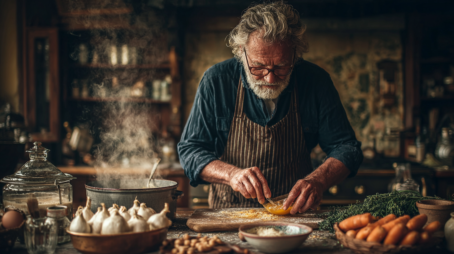 Жінка середнього віку готує здорову їжу